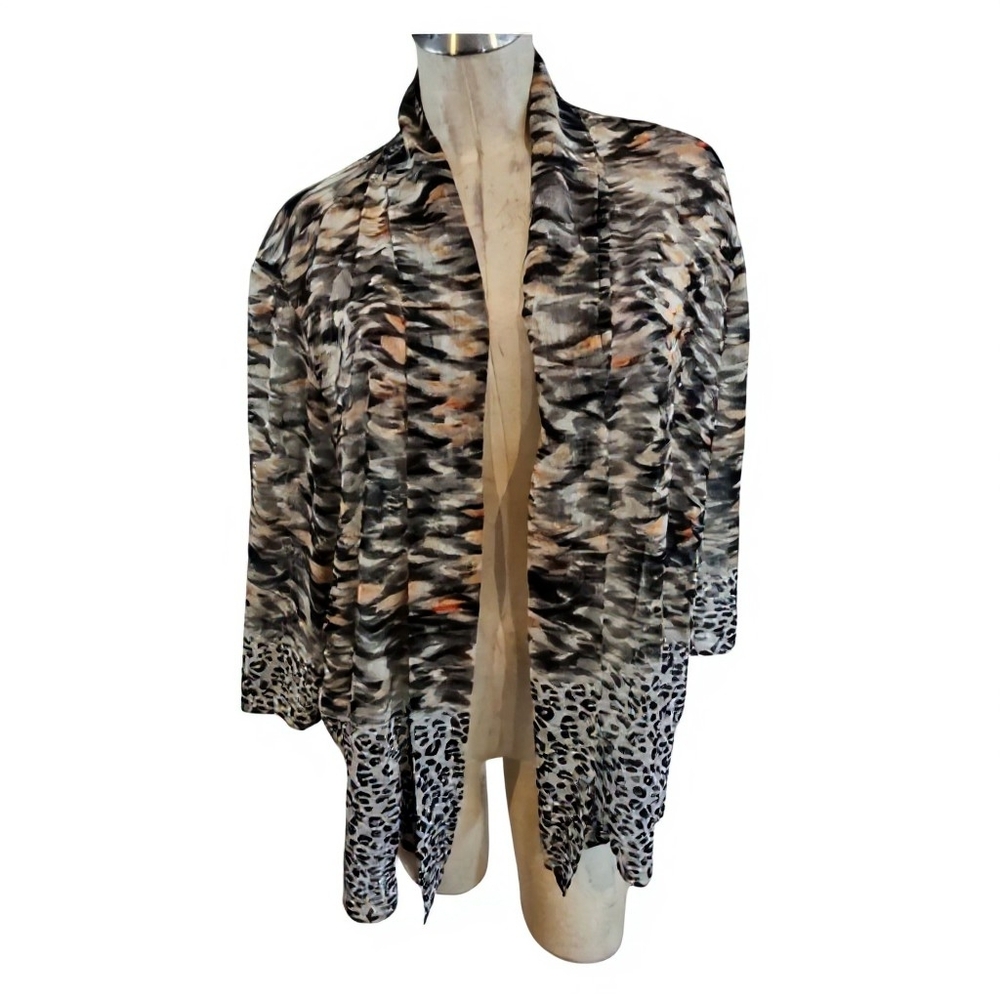 Chico's Size 3 XL Multicolor Patterned Cardigan Lightweight